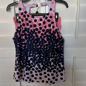 Navy and Pink Polka Dot tankini